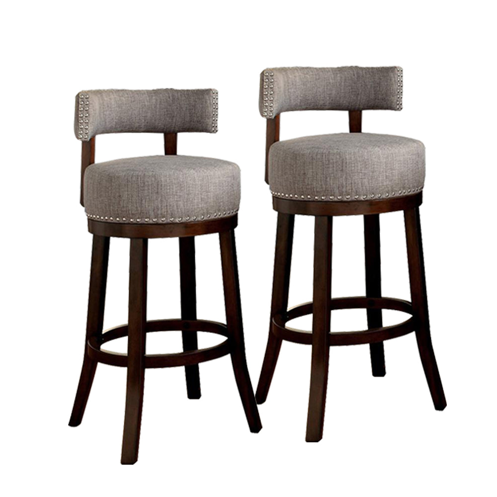 LYNSEY 29" Bar Stool in Dark Oak/Light Gray finish