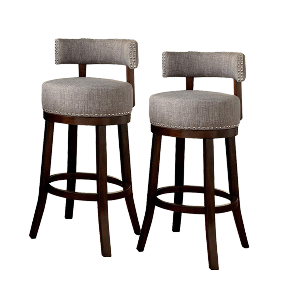 LYNSEY 29" Bar Stool in Dark Oak/Light Gray finish