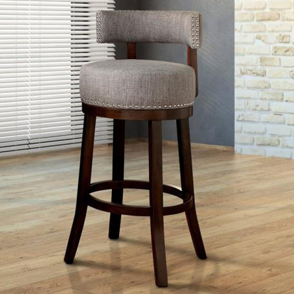 LYNSEY 29" Bar Stool in Dark Oak/Light Gray finish