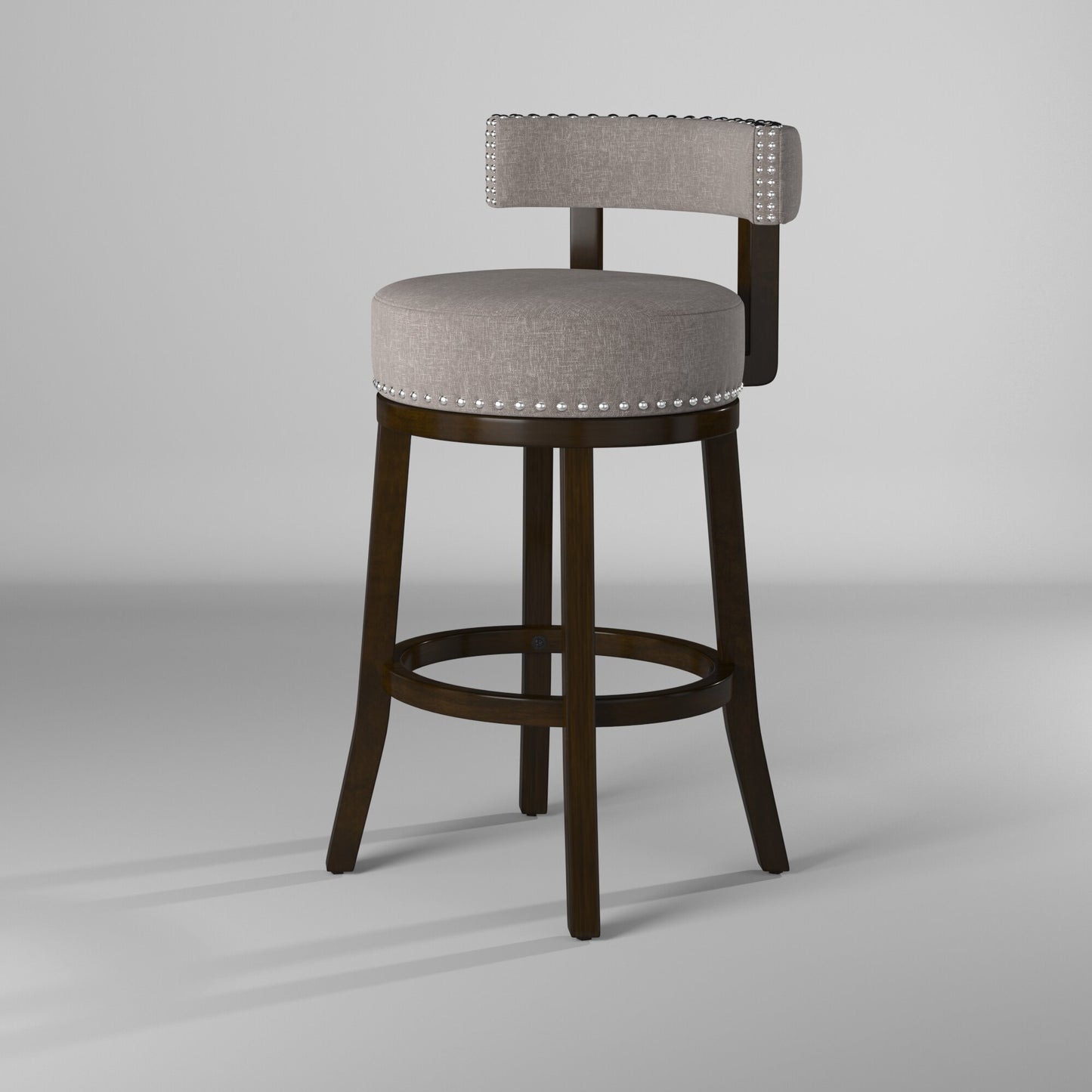 LYNSEY 29" Bar Stool in Dark Oak/Light Gray finish