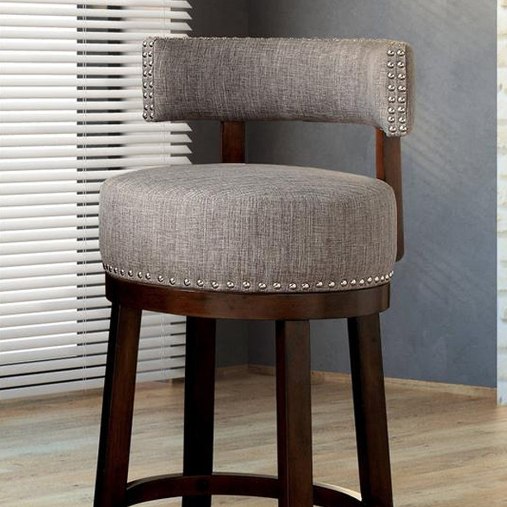 LYNSEY 29" Bar Stool in Dark Oak/Light Gray finish