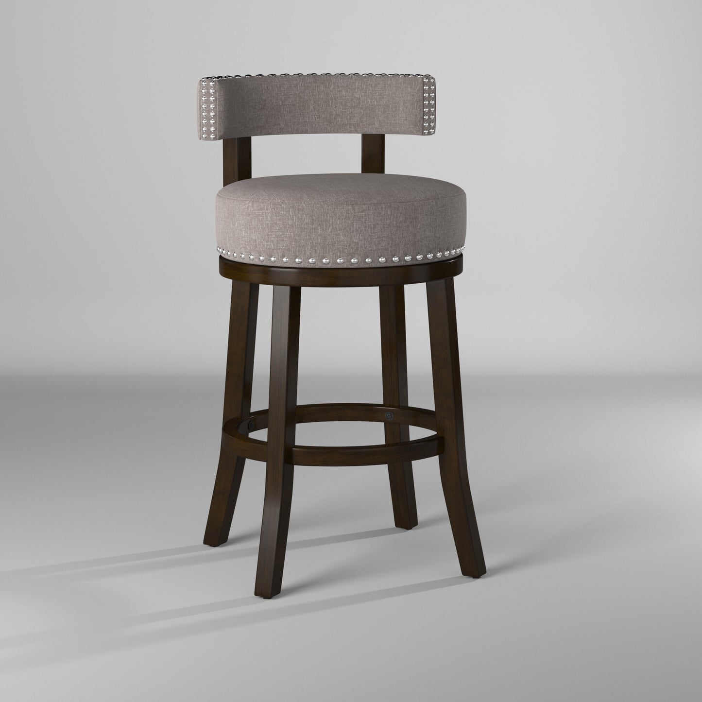 LYNSEY 29" Bar Stool in Dark Oak/Light Gray finish