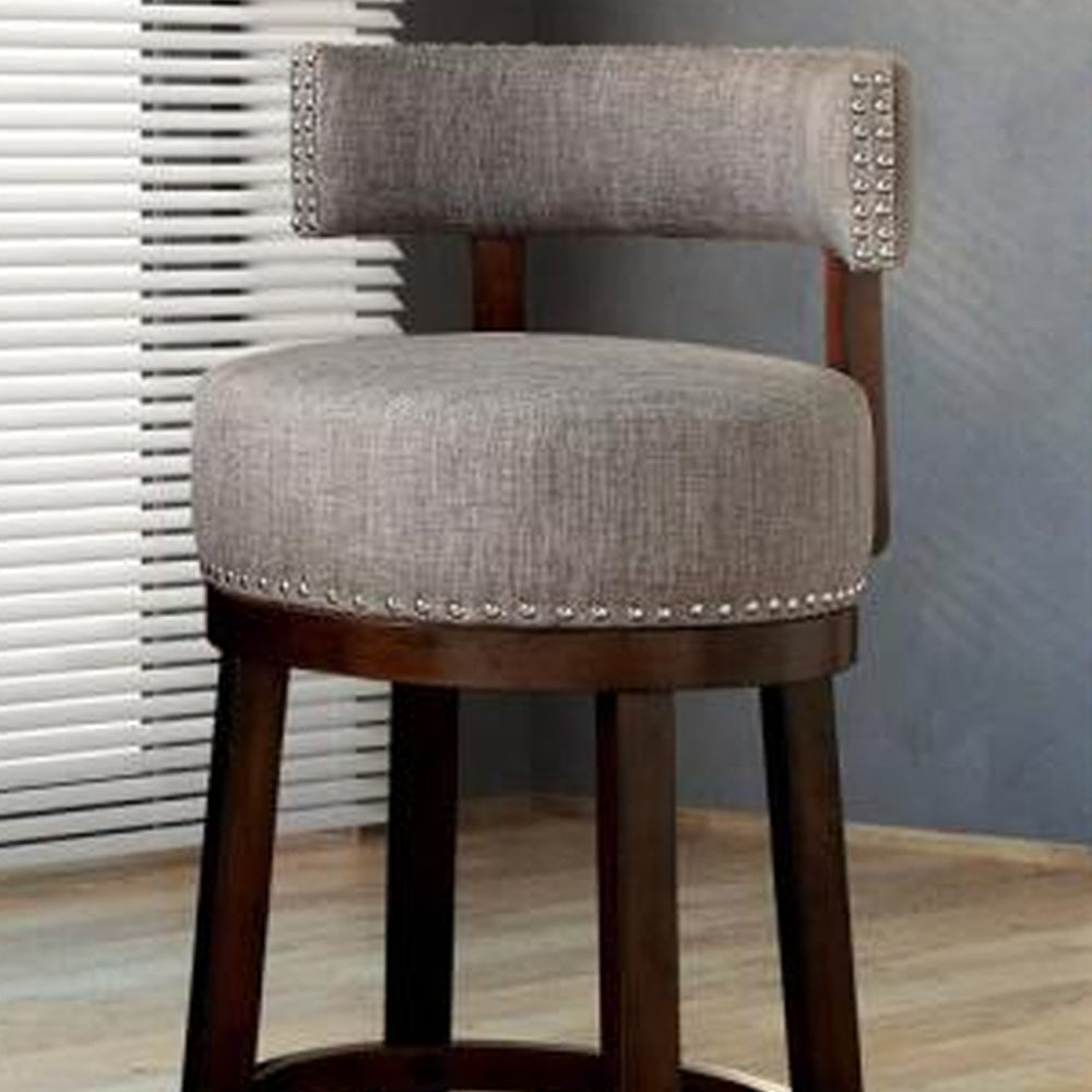 LYNSEY 29" Bar Stool in Dark Oak/Light Gray finish