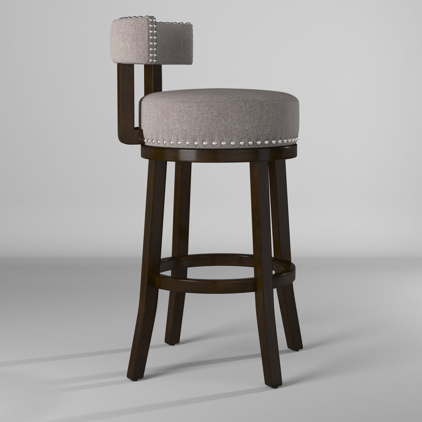 LYNSEY 29" Bar Stool in Dark Oak/Light Gray finish