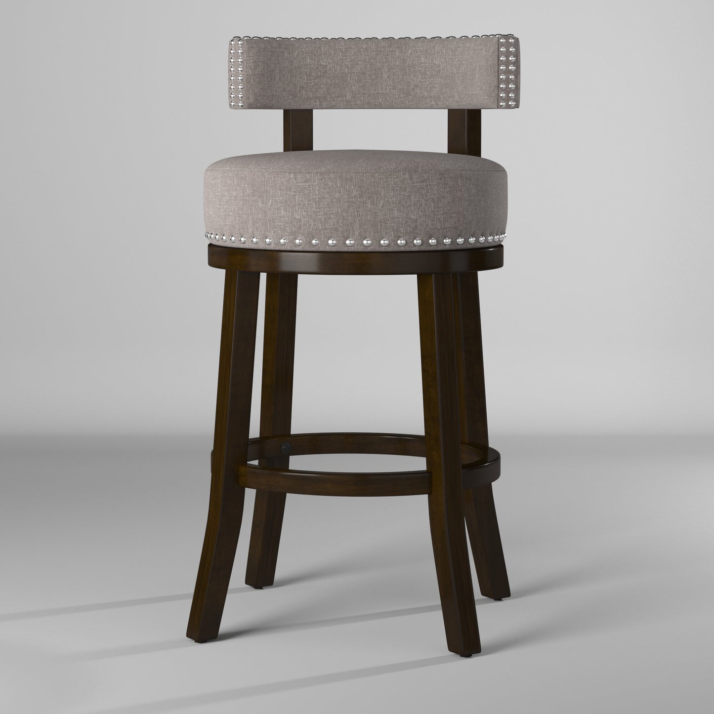 LYNSEY 29" Bar Stool in Dark Oak/Light Gray finish