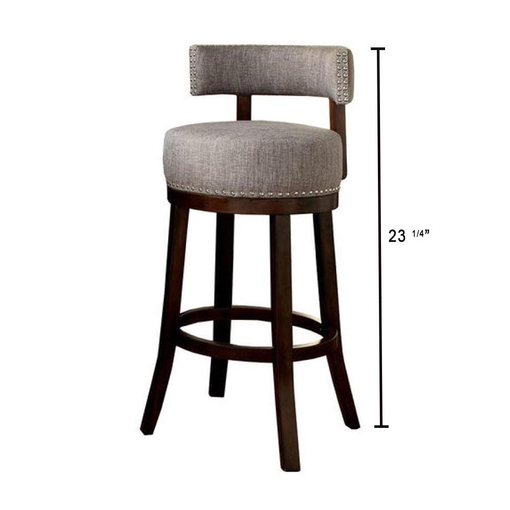 LYNSEY 29" Bar Stool in Dark Oak/Light Gray finish