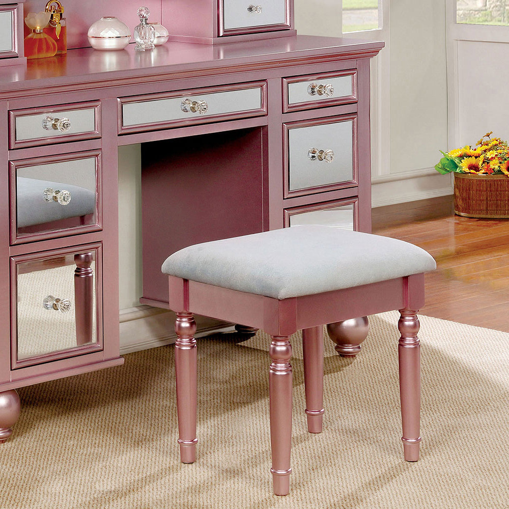 TRACY Vanity w/ Stool in Rose Gold Finish