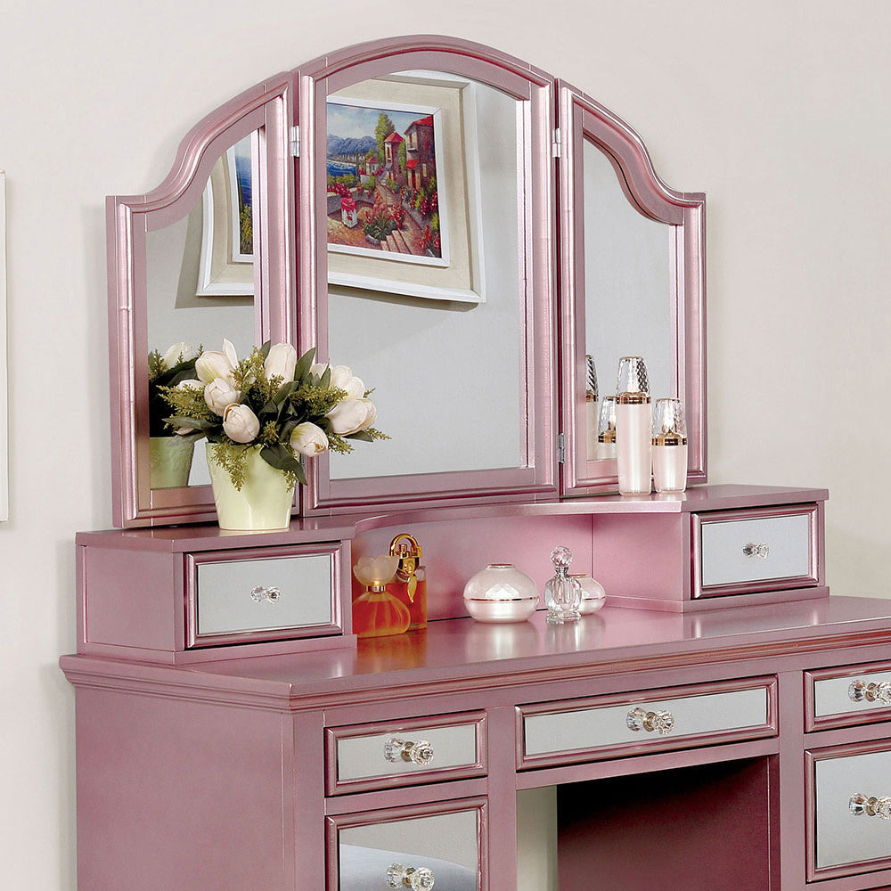 TRACY Vanity w/ Stool in Rose Gold Finish