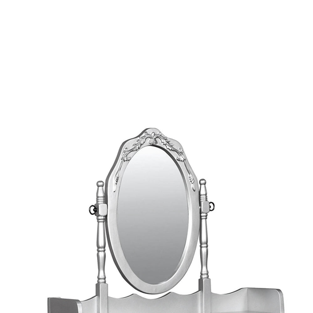 Harriet Vanity w/ Stool in Silver Finish