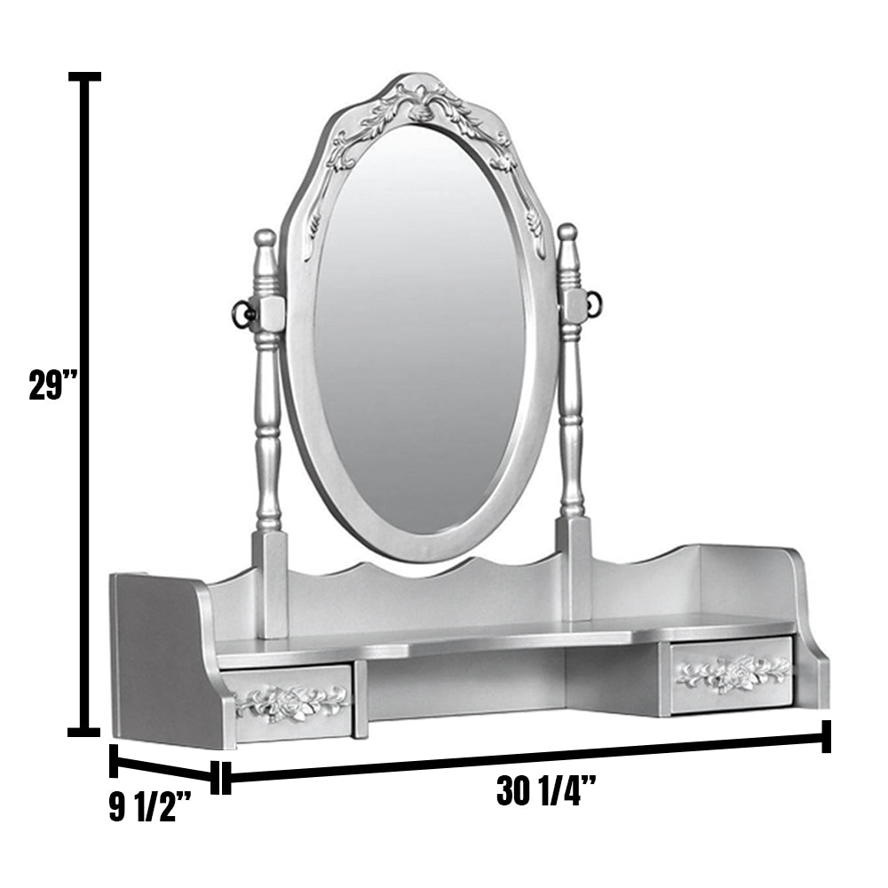 Harriet Vanity w/ Stool in Silver Finish