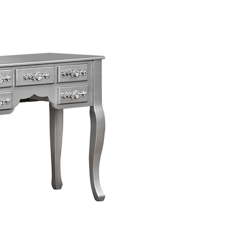 Harriet Vanity w/ Stool in Silver Finish