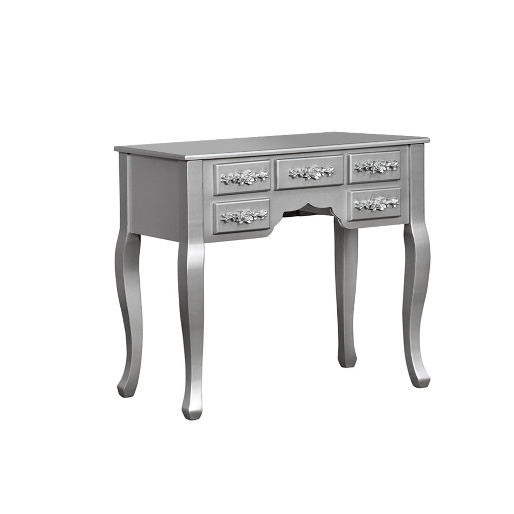 Harriet Vanity w/ Stool in Silver Finish