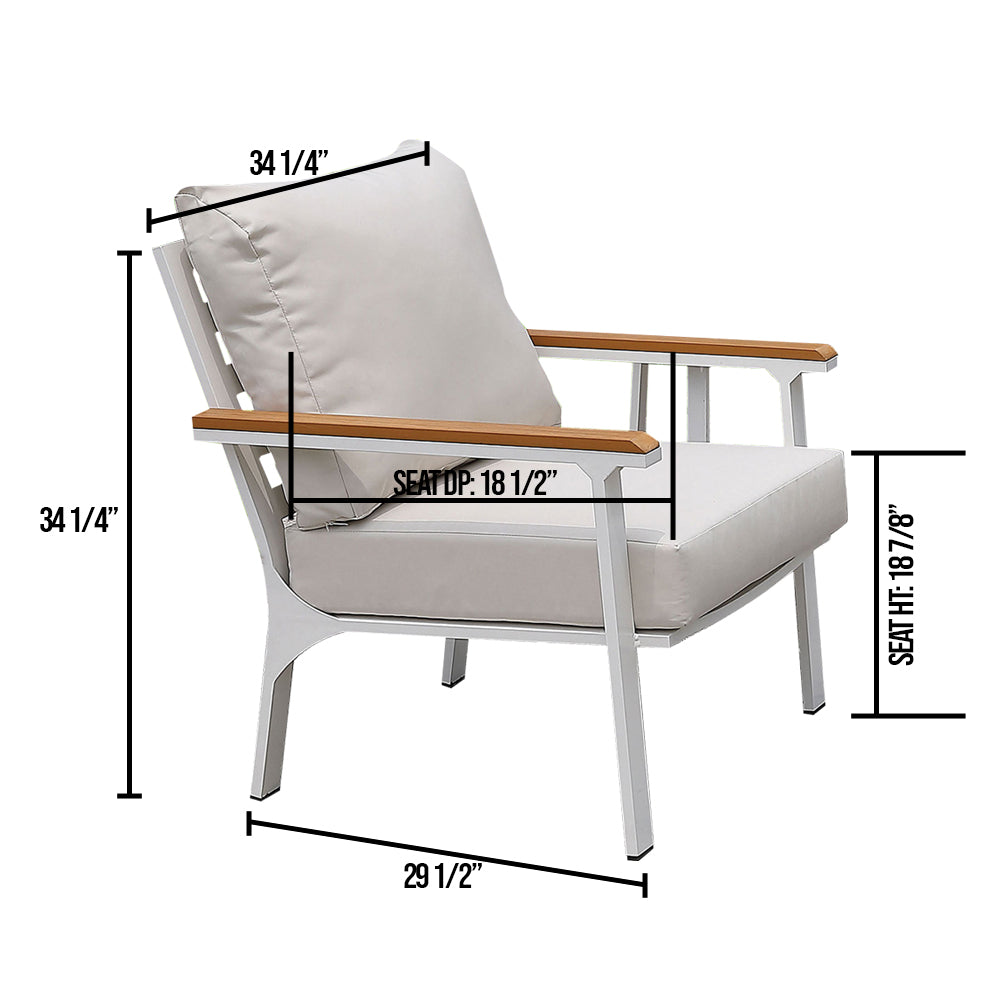 Zaq Chair in White /Oak finish