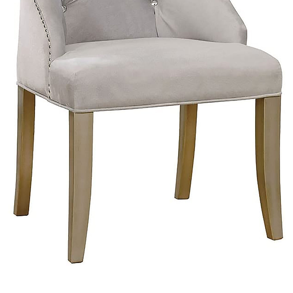 DIOCLES Side Chair (2/CTN) in Silver/Light Gray finish