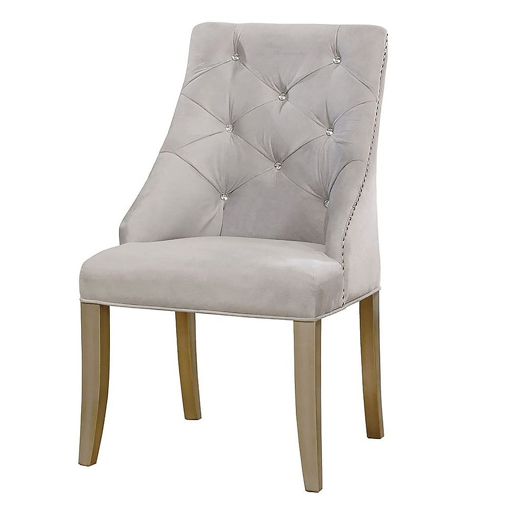 DIOCLES Side Chair (2/CTN) in Silver/Light Gray finish