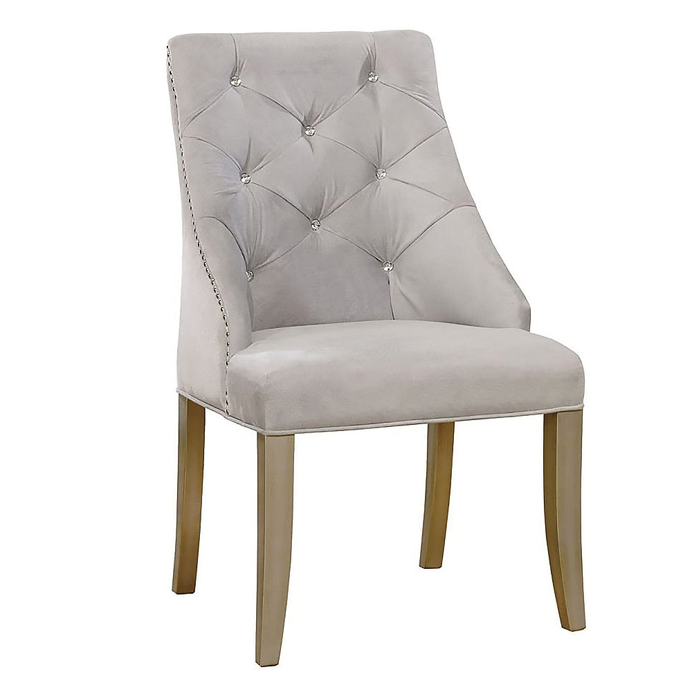 DIOCLES Side Chair (2/CTN) in Silver/Light Gray finish