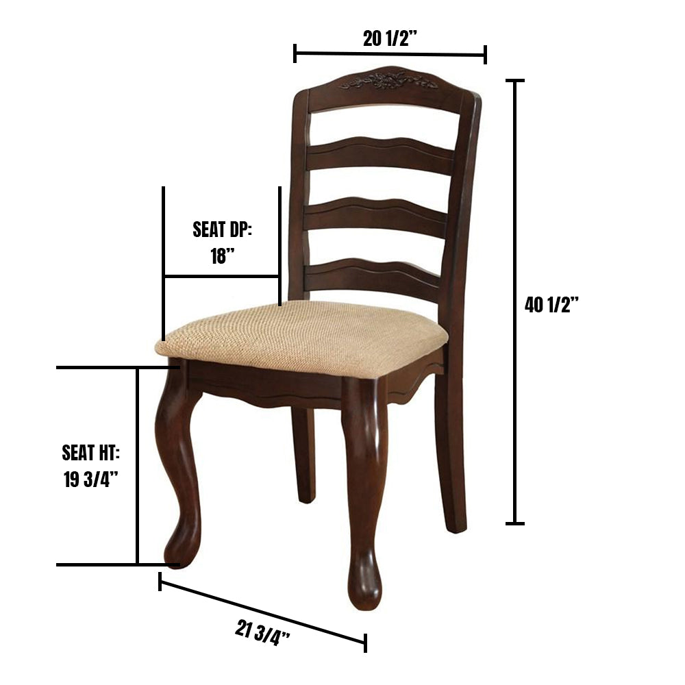 Townsville Side Chair (2/CTN) in Dark Walnut/Tan finish