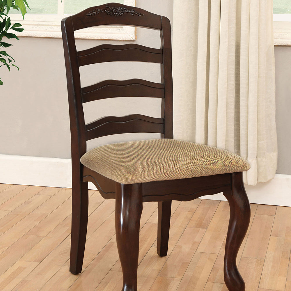 Townsville Side Chair (2/CTN) in Dark Walnut/Tan finish