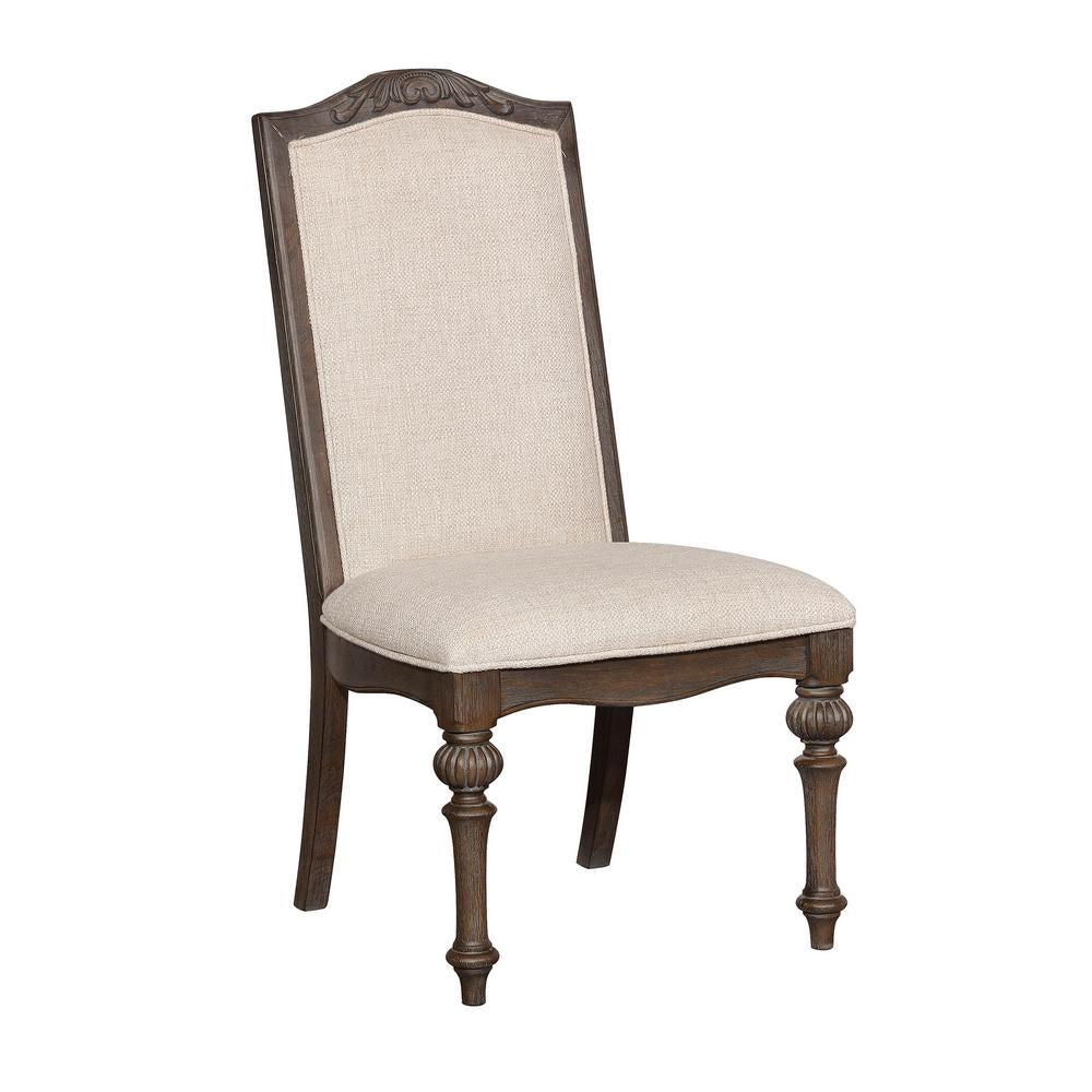 ARCADIA Side Chair (2/CTN) in Rustic Natural Tone/ Ivory finish
