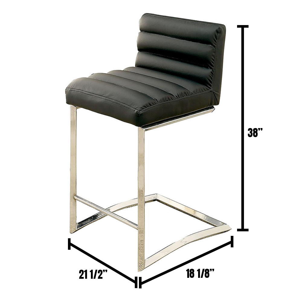 LIVADA II Counter Height Chair, Black (2/CTN) in Chrome/Black finish