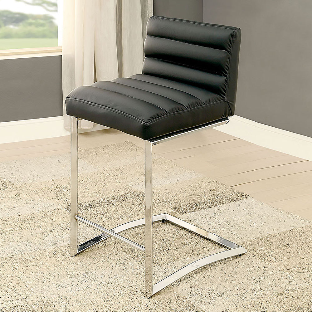 LIVADA II Counter Height Chair, Black (2/CTN) in Chrome/Black finish