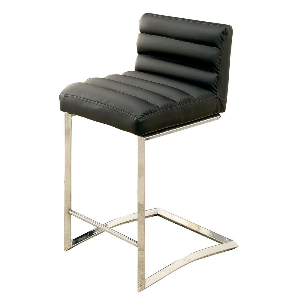 LIVADA II Counter Height Chair, Black (2/CTN) in Chrome/Black finish