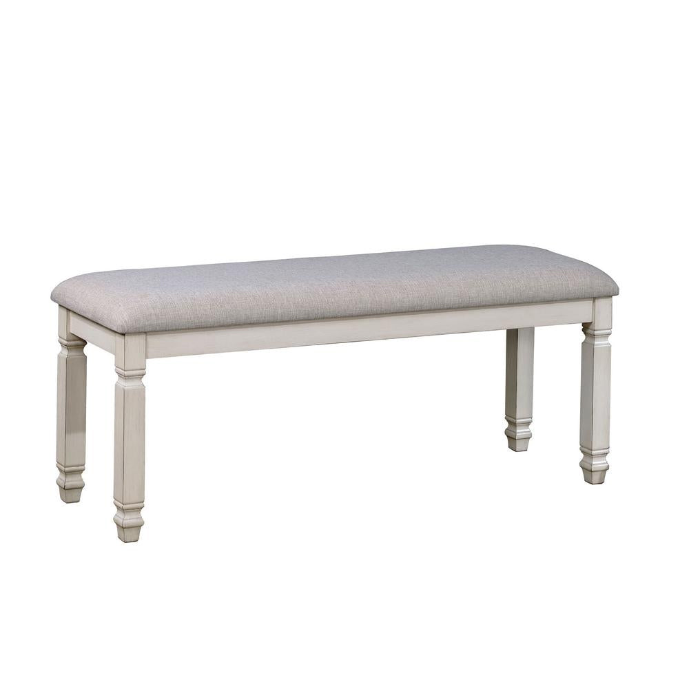 Kaliyah Bench in Antique White Finish