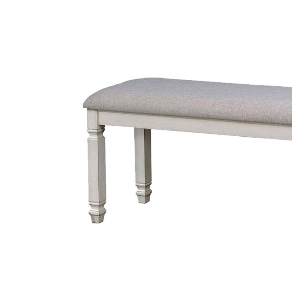 Kaliyah Bench in Antique White Finish