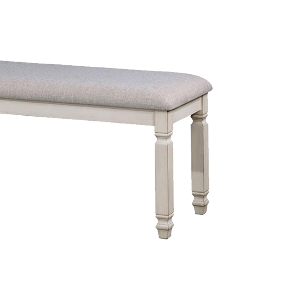 Kaliyah Bench in Antique White Finish