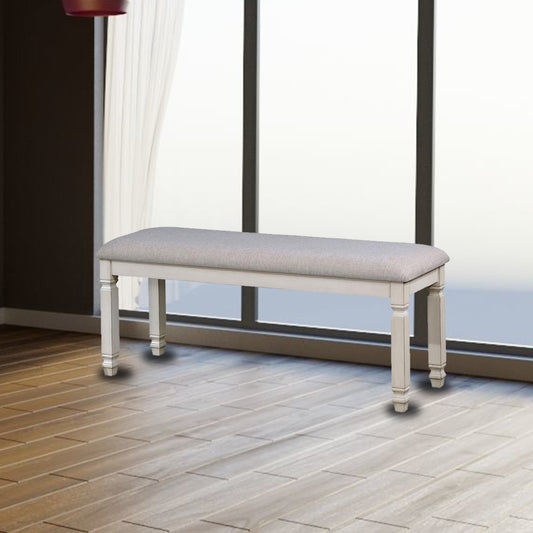 Kaliyah Bench in Antique White Finish