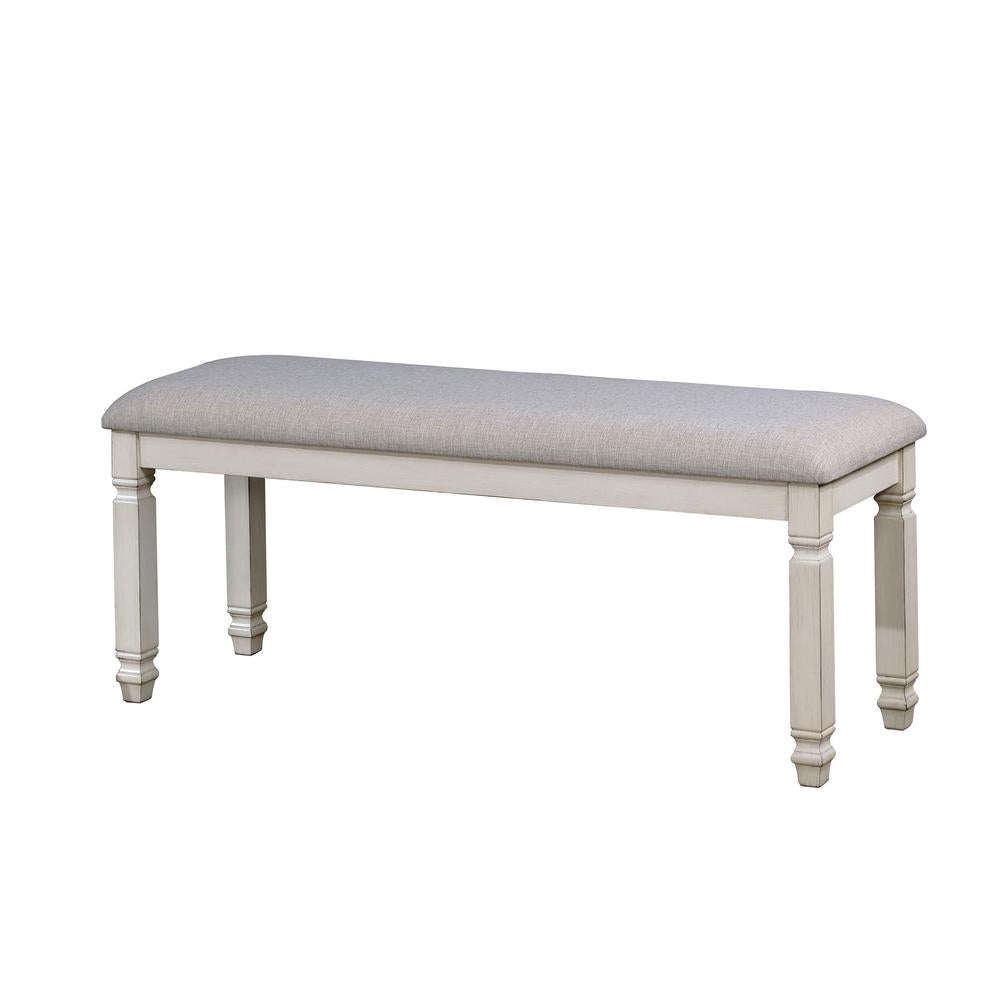 Kaliyah Bench in Antique White Finish