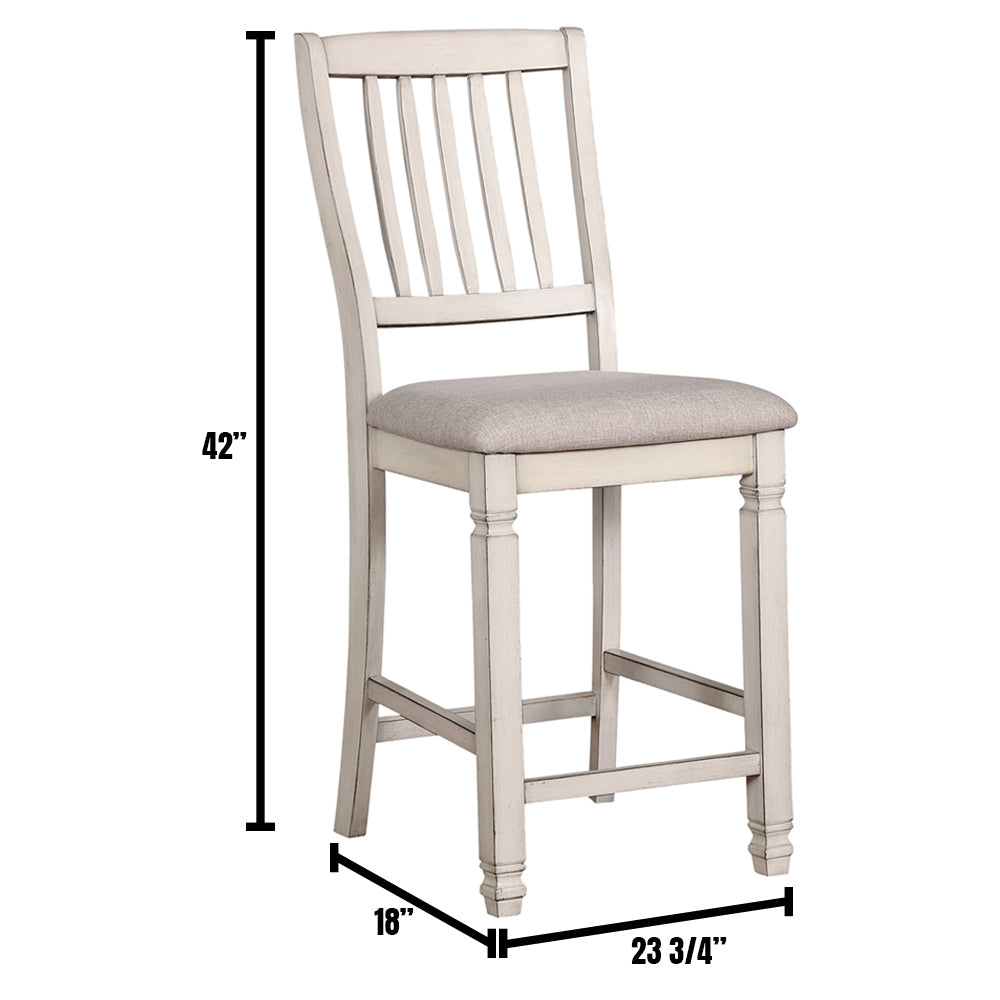 Kaliyah Counter Ht. Chair (2/CTN) in Antique White Finish