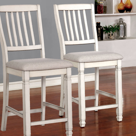 Kaliyah Counter Ht. Chair (2/CTN) in Antique White Finish