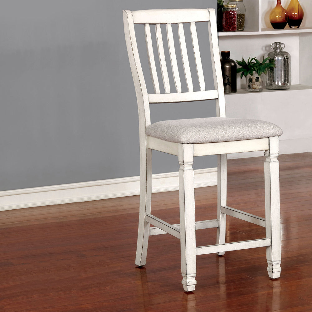 Kaliyah Counter Ht. Chair (2/CTN) in Antique White Finish