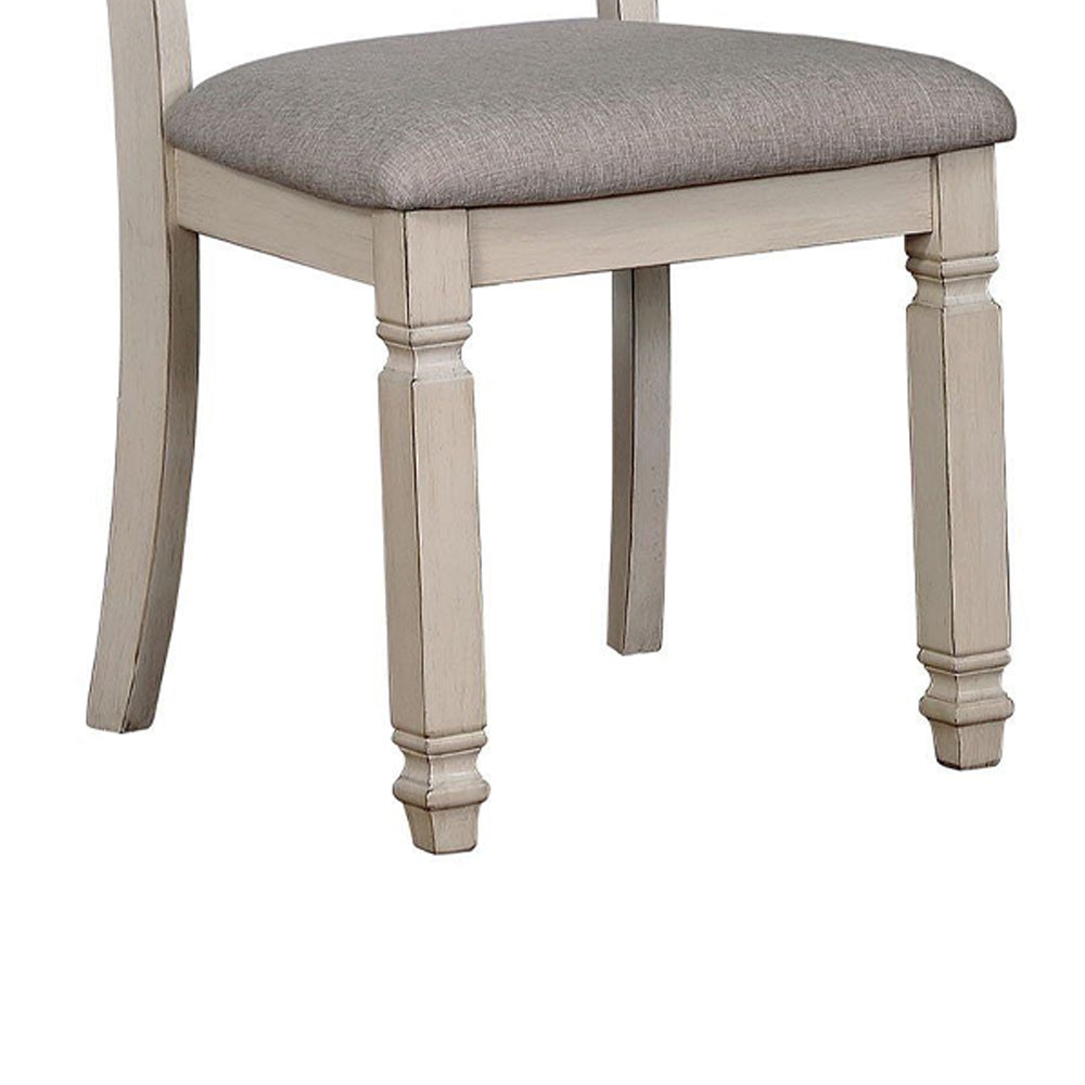 Kaliyah Side Chair (2/CTN) Vintage White/Light Gray