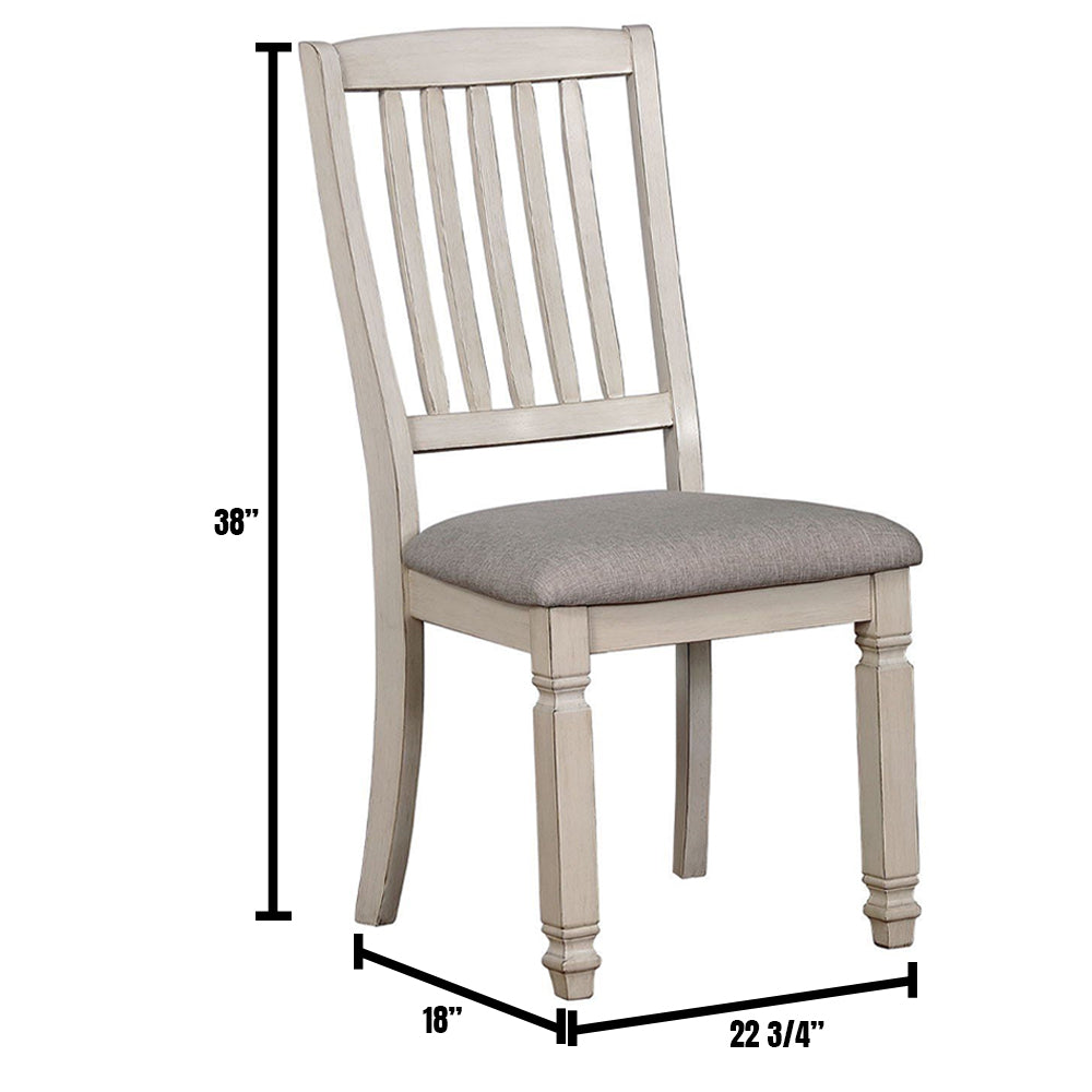 Kaliyah Side Chair (2/CTN) Vintage White/Light Gray