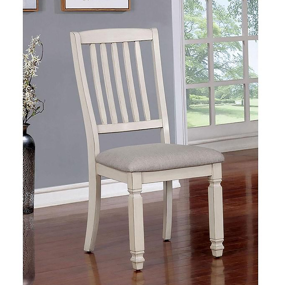 Kaliyah Side Chair (2/CTN) Vintage White/Light Gray