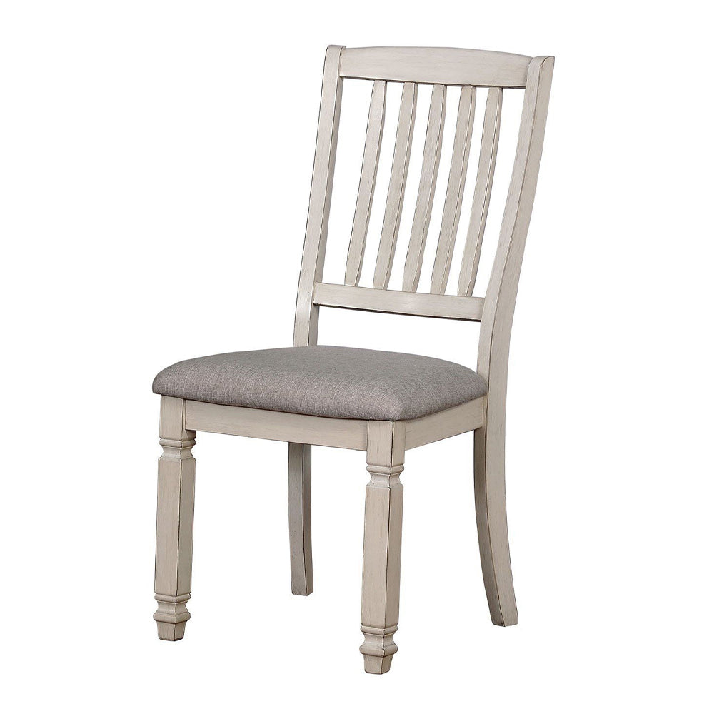 Kaliyah Side Chair (2/CTN) Vintage White/Light Gray