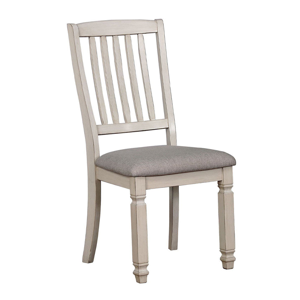 Kaliyah Side Chair (2/CTN) Vintage White/Light Gray