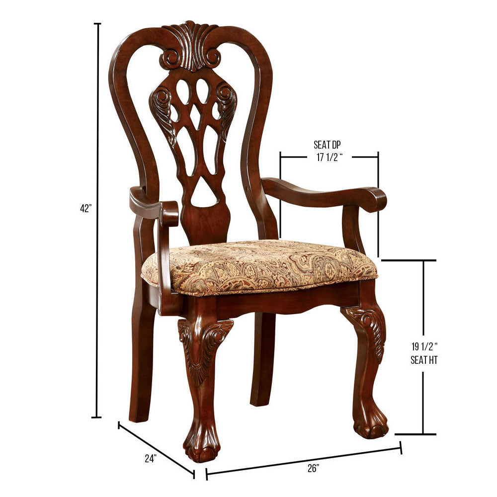 ELANA Arm Chair (2/CTN) Brown Cherry