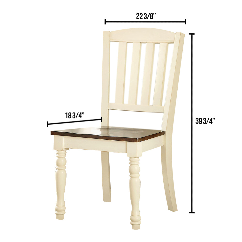 HARRISBURG Side Chair (2/CTN) in Vintage White/Dark Oak finish