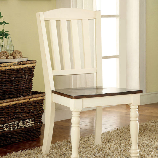 HARRISBURG Side Chair (2/CTN) in Vintage White/Dark Oak finish