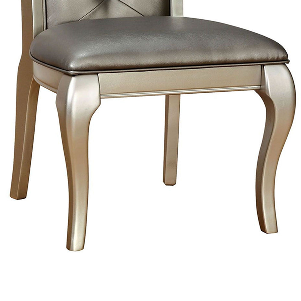 AMINA Side Chair (2/CTN) in Champagne finish