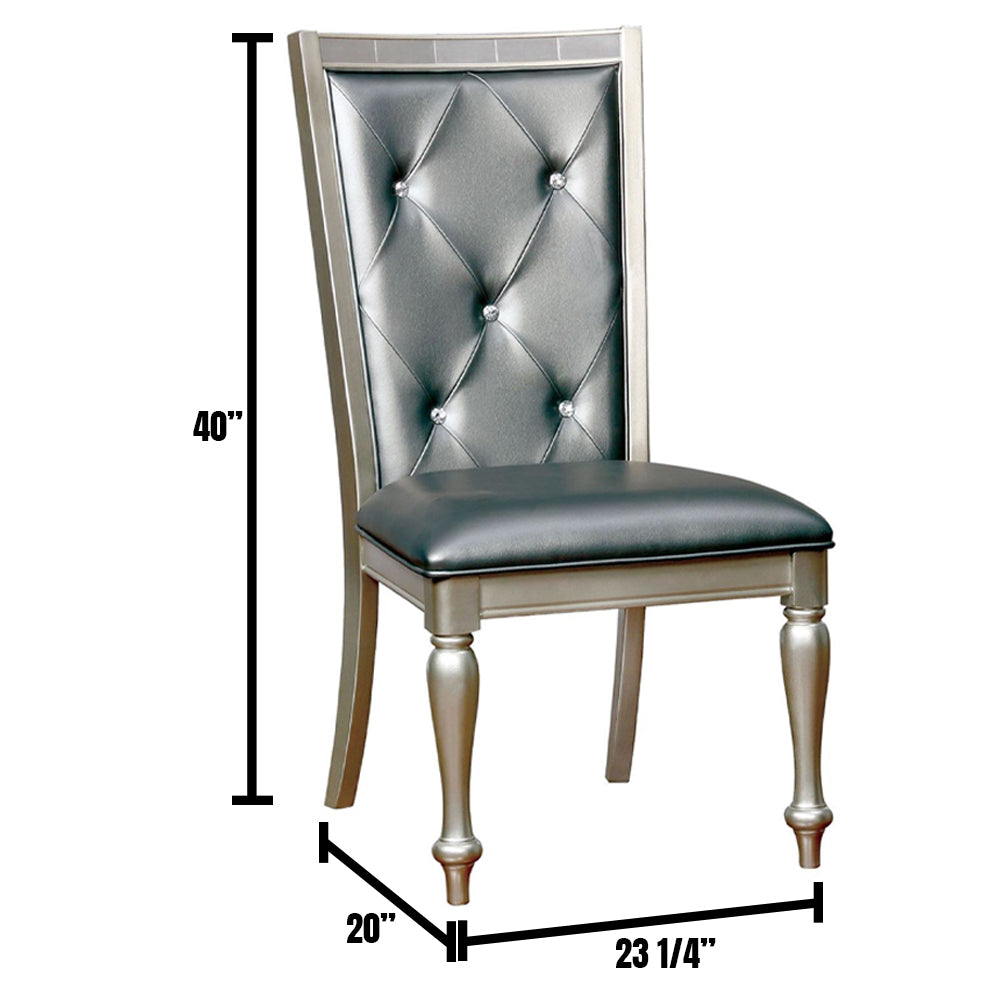 SARINA Side Chair (2/CTN) in Silver finish