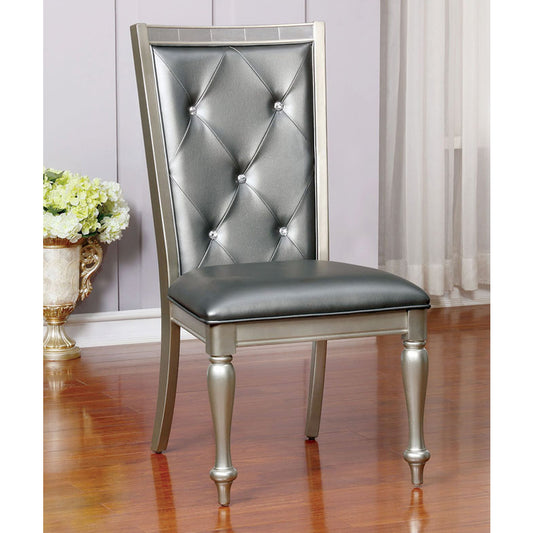SARINA Side Chair (2/CTN) in Silver finish