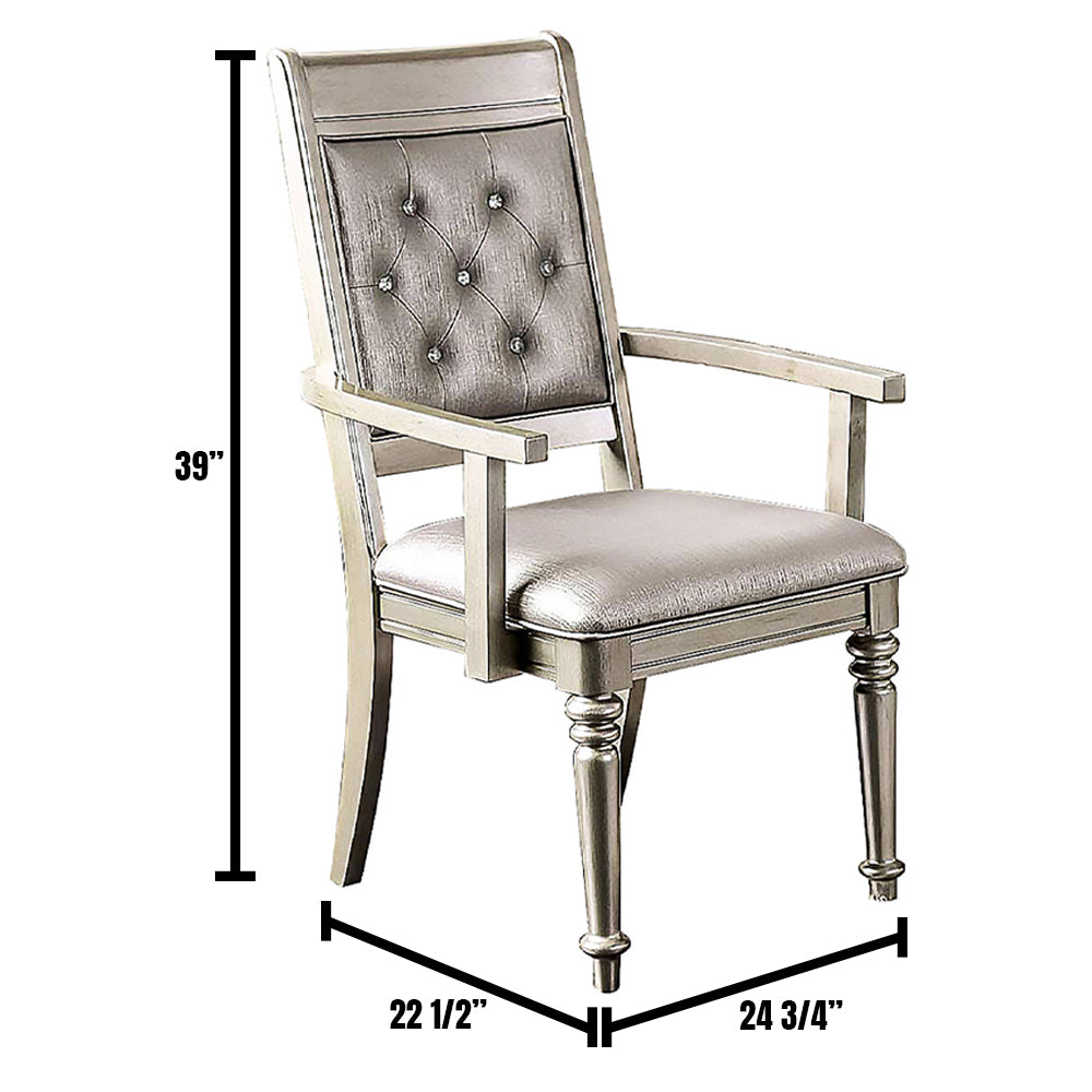 Xandra Arm Chair (2/CTN) in Champagne finish