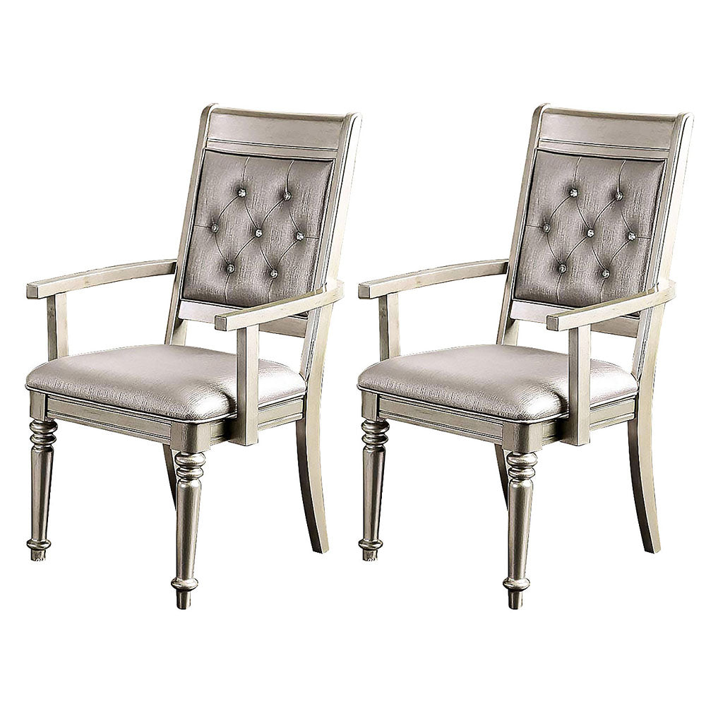 Xandra Arm Chair (2/CTN) in Champagne finish