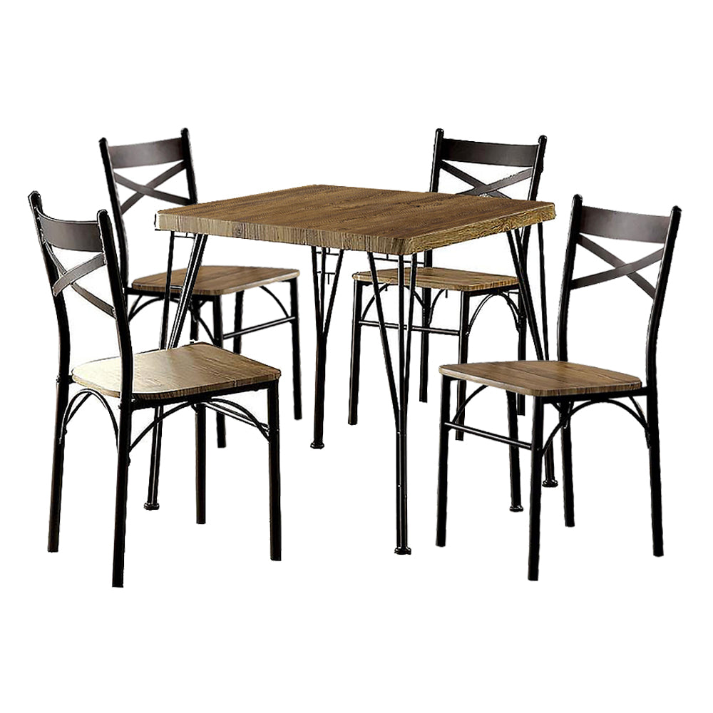 BANBURY 5 Pc. 43" Dining Table Set, Gray Gray/Dark Bronze