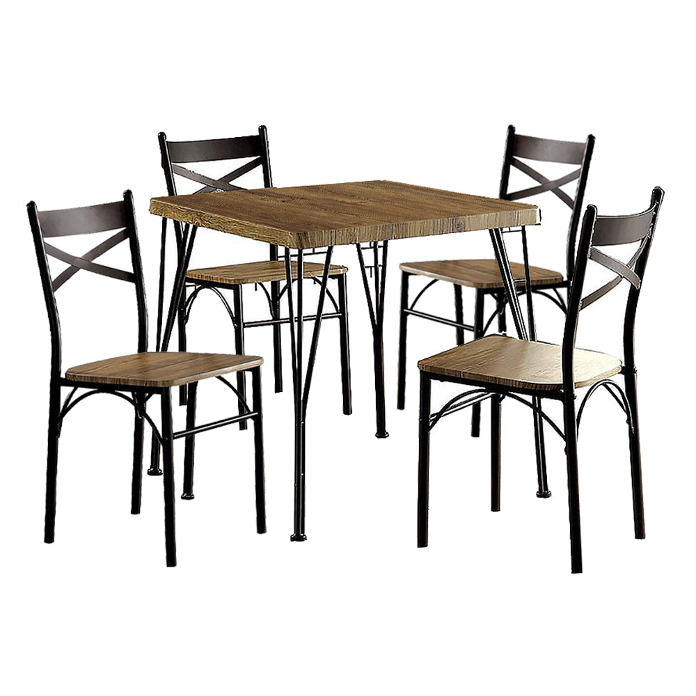 BANBURY 5 Pc. 43" Dining Table Set, Gray Gray/Dark Bronze