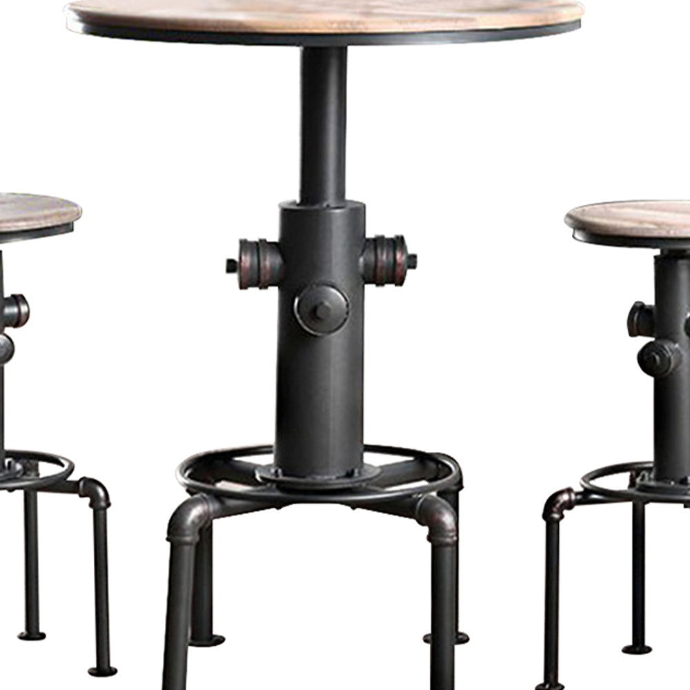 Foskey 3 Pc. Bar Table Set Antique Black